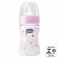 CHICCO BIBERO WELL BEING ROSA SILICONE FLUXO NORMAL 0M+ 150ml