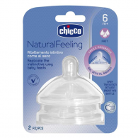 CHICCO Tetina Natural Feeling 6M+ Fluxo Rpido 2un